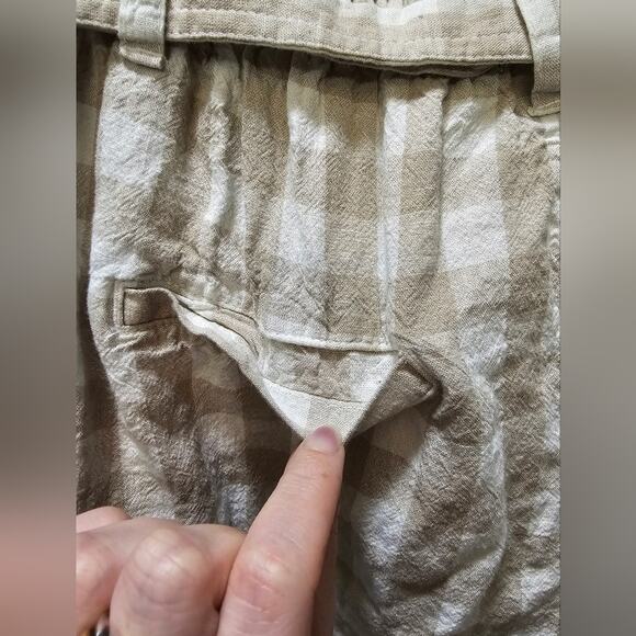 A New Day Target checkered super high rise paperbag linen blend shorts large - Picture 3 of 10